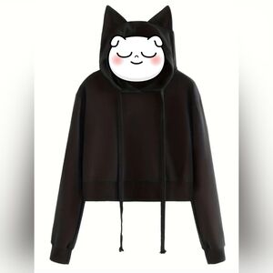 Cat Ears Hoodie Black Size XL New Mall Goth Cyber Mallgoth Victorian Noir